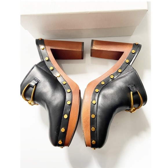 Veronica Beard Giles High Heel Studded Leather Clog size 8.5 - Picture 5 of 10